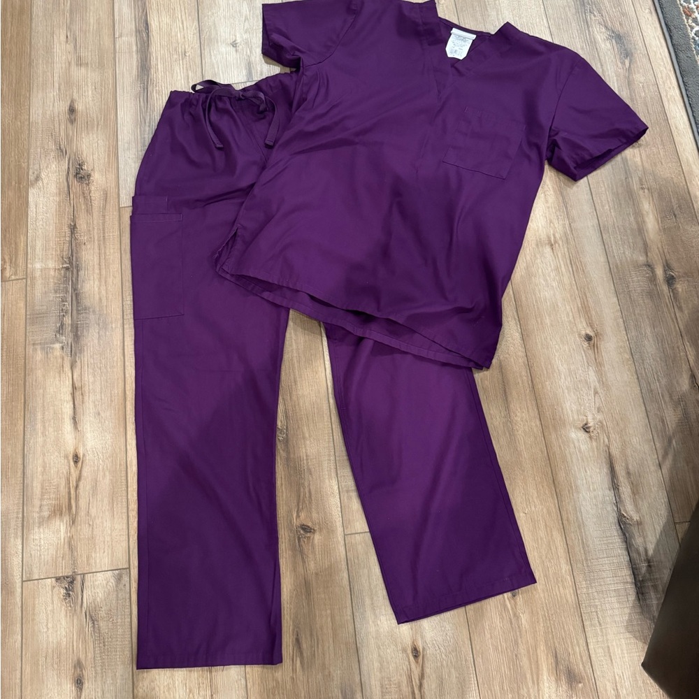 Uniform Advantage Eggplant Scrub Sets (2 available)